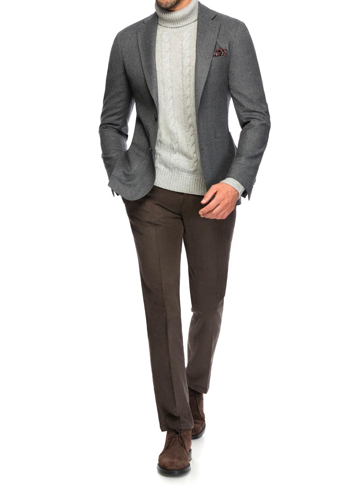 SEMI BESPOKE CASUAL JACKET | MID GREY FLANNEL