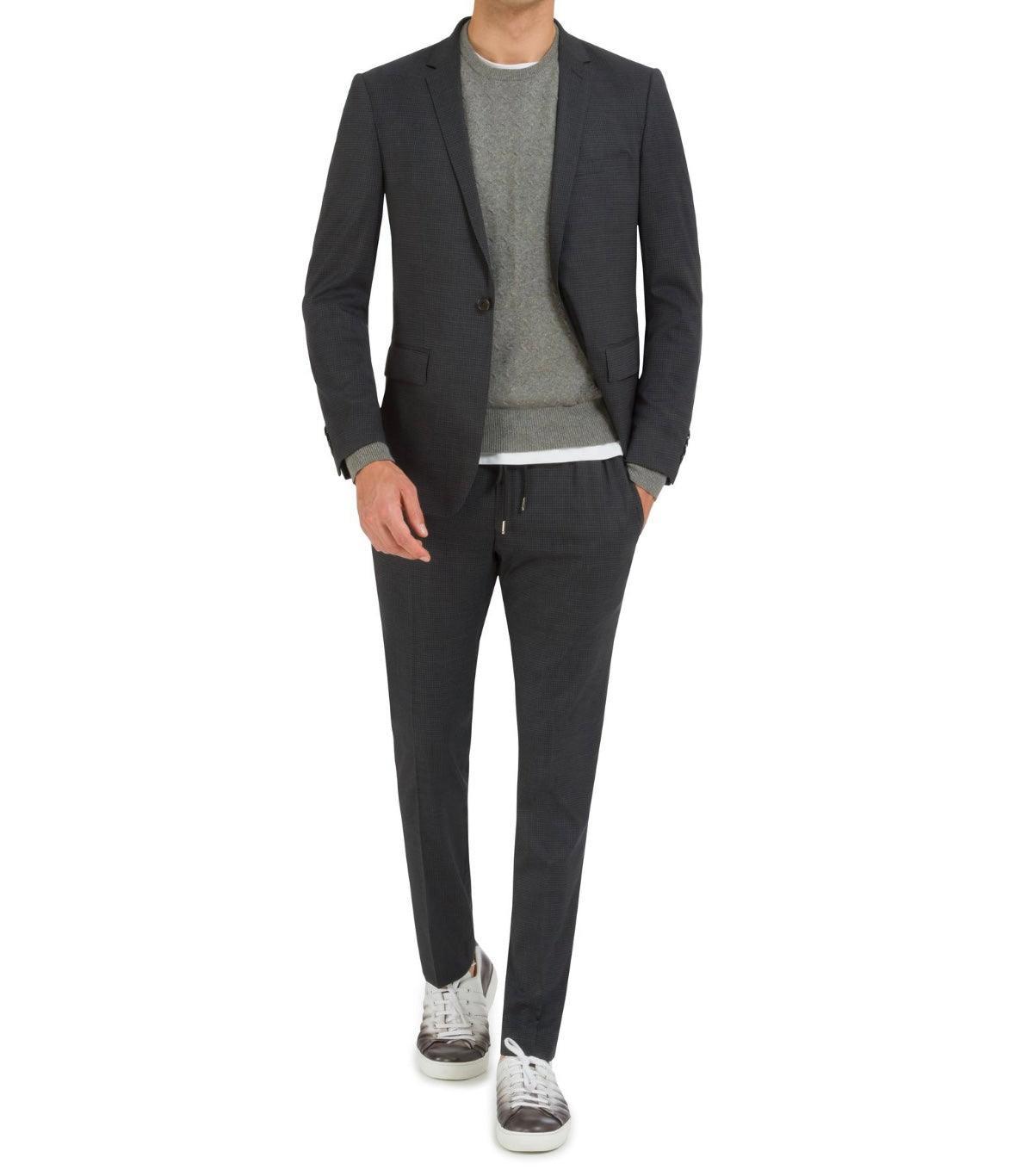 SEMI BESPOKE Casual Stretch Suit | GREY CHECK - MATHIEU CASTANIER MC