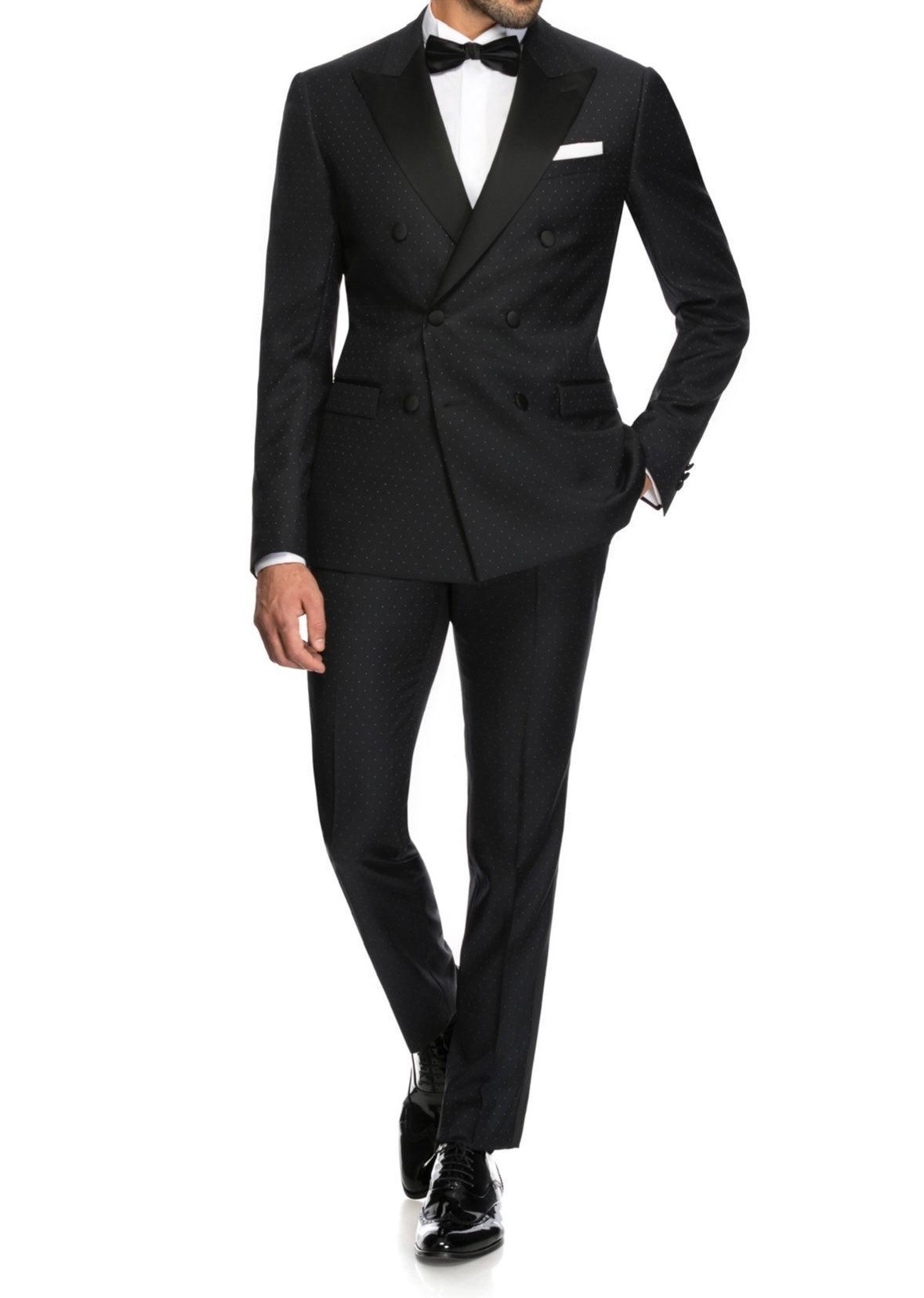 SEMI BESPOKE TUXEDO SUIT | DOUBLE BREASTED DARK BLUE - MATHIEU CASTANIER MC