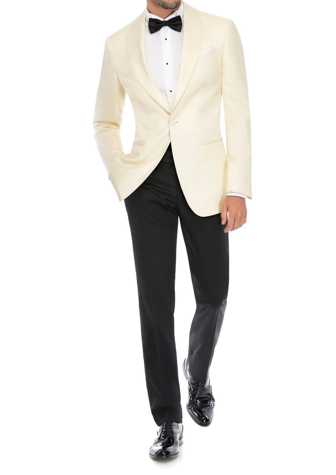SEMI BESPOKE TUXEDO SUIT | SINGLE BREASTED BLACK & WHITE - MATHIEU CASTANIER MC