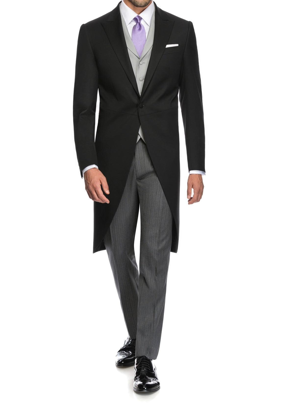 SEMI BESPOKE TUXEDO TAILCOAT | SINGLE BREASTED BLACK & GREY - MATHIEU CASTANIER MC