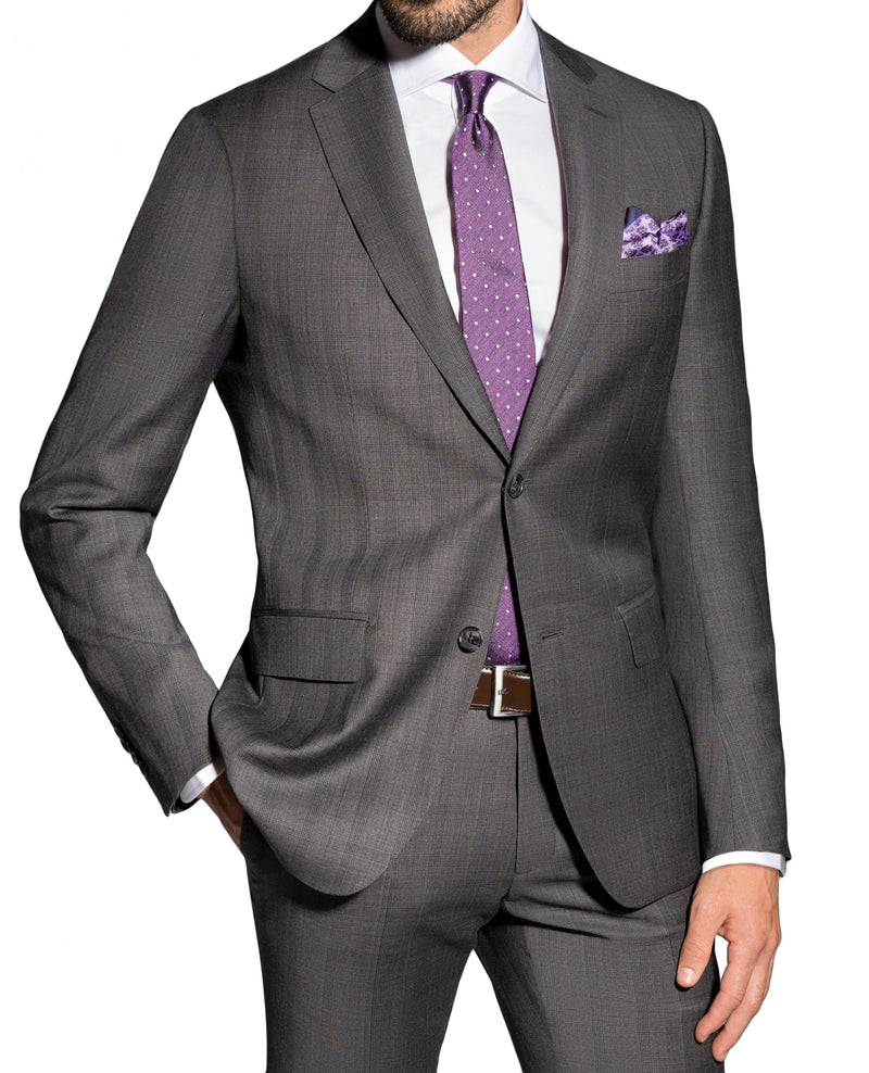 SEMI BESPOKE BUSINESS SUIT | SINGLE BREASTED PRINCE DE GALLES MID GREY - MATHIEU CASTANIER MC