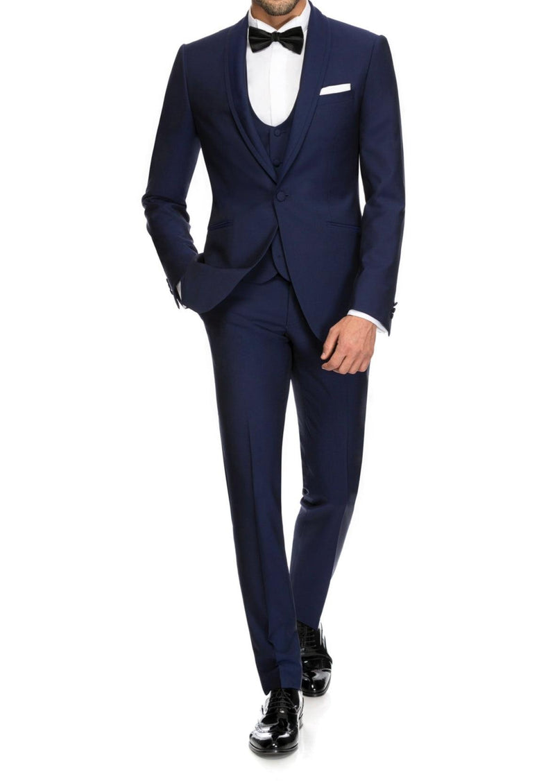 SEMI BESPOKE TUXEDO SUIT | DOUBLE BREASTED MIDNIGHT BLUE - MATHIEU CASTANIER MC