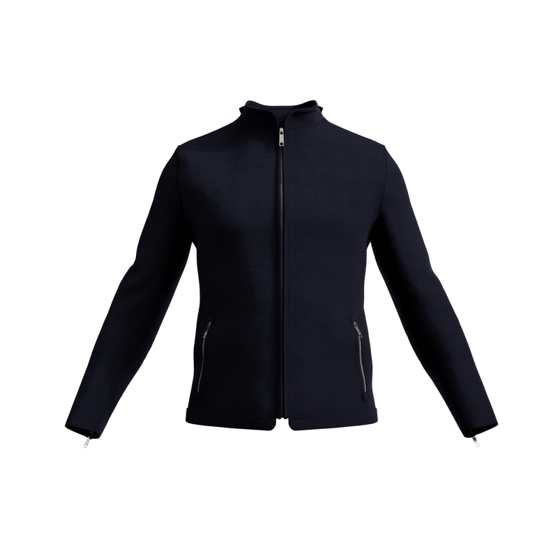 MC Tab Suede Leather Jacket - Midnight Blue - MATHIEU CASTANIER MC