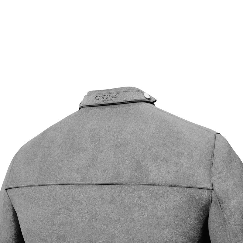 MC Tab Suede Leather Jacket - Sky Moon Grey - MATHIEU CASTANIER MC